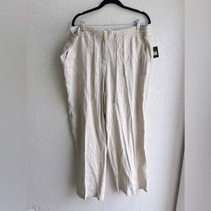 John mark NWT 100% linen wide leg crop pants XL coastal beach lightweight casual